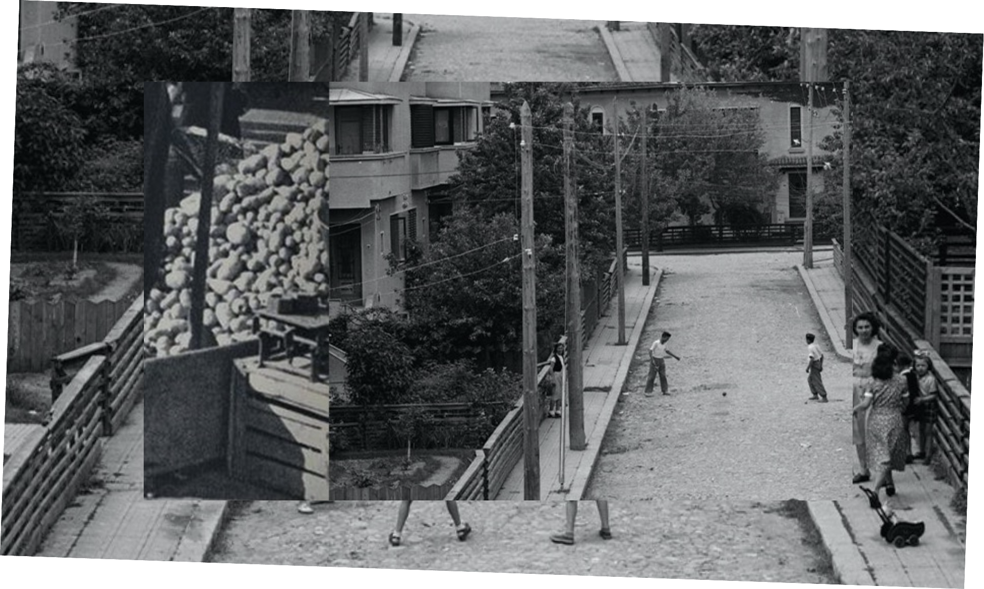Street scene in black and white